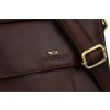 Peterson Elegantní tmavě hnědá pánská kožená taška přes rameno