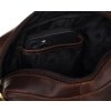 Peterson Elegantní tmavě hnědá pánská kožená taška přes rameno