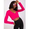 (Vel. S) Fuchsiový zavinovací crop top Paola