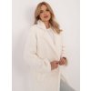 Smetanový dámský teplý kabát s kapsami (Velikost ONE SIZE)