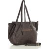 MARCO MAZZINI Tmavě hnědá dámská tříkomorová kožená shopper kabelka