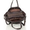 MARCO MAZZINI Tmavě hnědá dámská tříkomorová kožená shopper kabelka