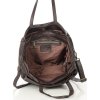 MARCO MAZZINI Tmavě hnědá dámská tříkomorová kožená shopper kabelka
