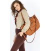 MARCO MAZZINI Camel dámská tříkomorová kožená shopper kabelka