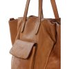 MARCO MAZZINI Camel dámská tříkomorová kožená shopper kabelka