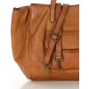 MARCO MAZZINI Camel dámská tříkomorová kožená shopper kabelka