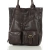 MARCO MAZZINI Tmavě hnědá kabelka s kapsami
