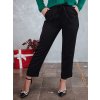 Elegantní dámské černé kalhoty s vysokým pasem ELEGANTIS