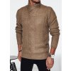 Světle hnědý pánský svetr s šálovým límcem
