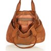 MARCO MAZZINI Camel dámská kožená kabelka s vnějšími kapsami (Velikost ONE SIZE)