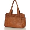MARCO MAZZINI Camel dámská kožená kabelka s vnějšími kapsami (Velikost ONE SIZE)