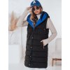 Černá dámská prošívaná vesta s kapucí