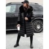Černá dlouhá dámská prošívaná bunda ZAELEGANTE (Velikost S)