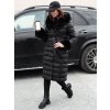 Černá dlouhá dámská prošívaná bunda ZAELEGANTE