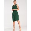 Dámské tmavě zelené midi šaty s páskem (Velikost S)