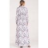 Dámské vzorované bílé košilové maxi šaty