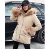 Béžová dámská parka s kožíškem CHARMFUR