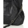 MARCO MAZZINI Originální dámská černá tkaná kožená shopper kabelka