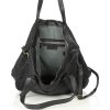 MARCO MAZZINI Originální dámská černá tkaná kožená shopper kabelka