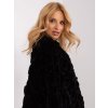 Černé kožešinové teplé pončo