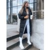 Černý dámský dlouhý zateplený kabát COZYSEASON