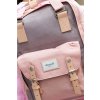 Himawari Hnědo-růžový stylový dámský batoh s přihrádkou na notebook