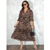 Dámské midi šaty s leopardím vzorem LEOPRINTI