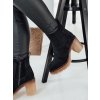 Černé dámské kotníkové boty na podpatku ICONISET