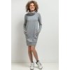 Světle šedé dámské mikinové šaty máma a dcera s rolákem (Rozmiar S)