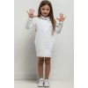 Bílé dívčí mikinové šaty máma a dcera s rolákem (Rozmiar 98)