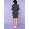 Tmavě šedé dámské mikonové šaty máma a dcera s kapsami (Rozmiar S)
