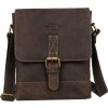 Always Wild Tmavě hnědá pánská kožená taška přes rameno