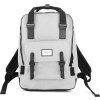 Himawari Prostorný světle šedý batoh s kapsou na notebook