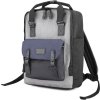 Himawari Prostorný šedo-černo-modrý batoh s kapsou na notebook