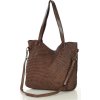 MARCO MAZZINI Velká hnědá tkaná kabelka