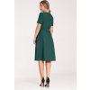 Dámské tmavě zelené midi šaty s páskem