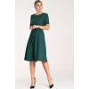 Dámské tmavě zelené midi šaty s páskem