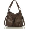 MARCO MAZZINI Hnědá prostorná kabelka s kapsami (Velikost ONE SIZE)