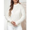 Smetanový dámský svetr s jemným vzorem FEMWEAVE (Velikost ONE SIZE)