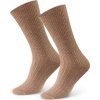 Dámské tmavě béžové vlněné ponožky Art.044