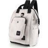 Himawari Světle šedý dámský cestovní batoh s kapsou na přenosné zařízení