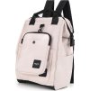 Himawari Světle růžový dámský cestovní batoh s kapsou na přenosné zařízení