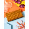 Rovicky Elegantní dámská hořčicová peněženka s 3D texturou V302