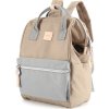 Himawari Hnědo-béžový dámský batoh s kapsou na notebook a USB portem