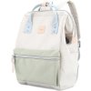 Himawari Smetanovo-zelený dámský batoh s kapsou na notebook a USB portem