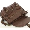 MARCO MAZZINI Hnědá kožená messenger bag s kapsami (Velikost ONE SIZE)
