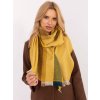 Žlutý dámský pruhovaný šál zakončený třásněmi