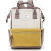 Prostorný béžovo-žlutý dámský batoh s USB a kapsou na notebook