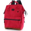 Himawari Červený dámský batoh s přední kapsou a USB portem