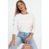 (Vel. ONE SIZE) Bílo-růžové pruhované tričko s dlouhým rukávem APRICALE